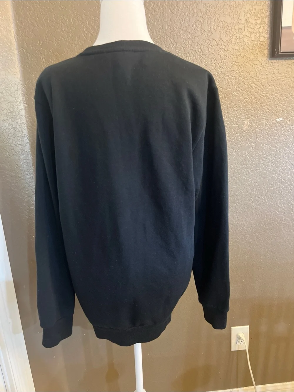 True Religion Men’s Black Crewneck Sweatshirt with Gold Horseshoe Logo